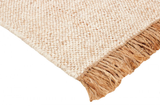 wol beige handgeweven vlakgeweven effen 12